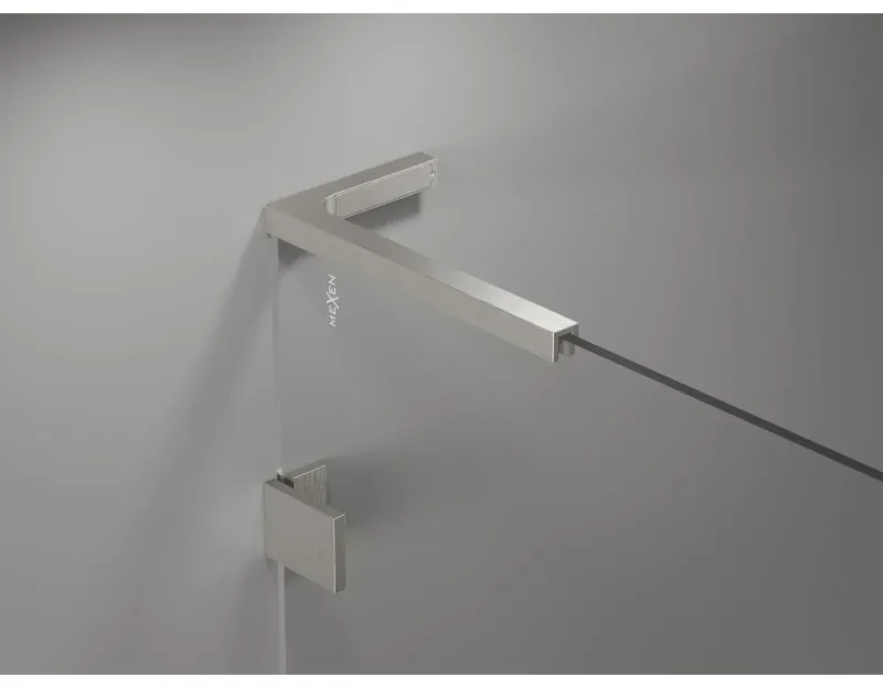 Mexen Lunar, L Duo výklopný sprchový kút 105 x 105 cm, 8mm číre sklo, oceľový profil, 834L-105L-105P-97-00