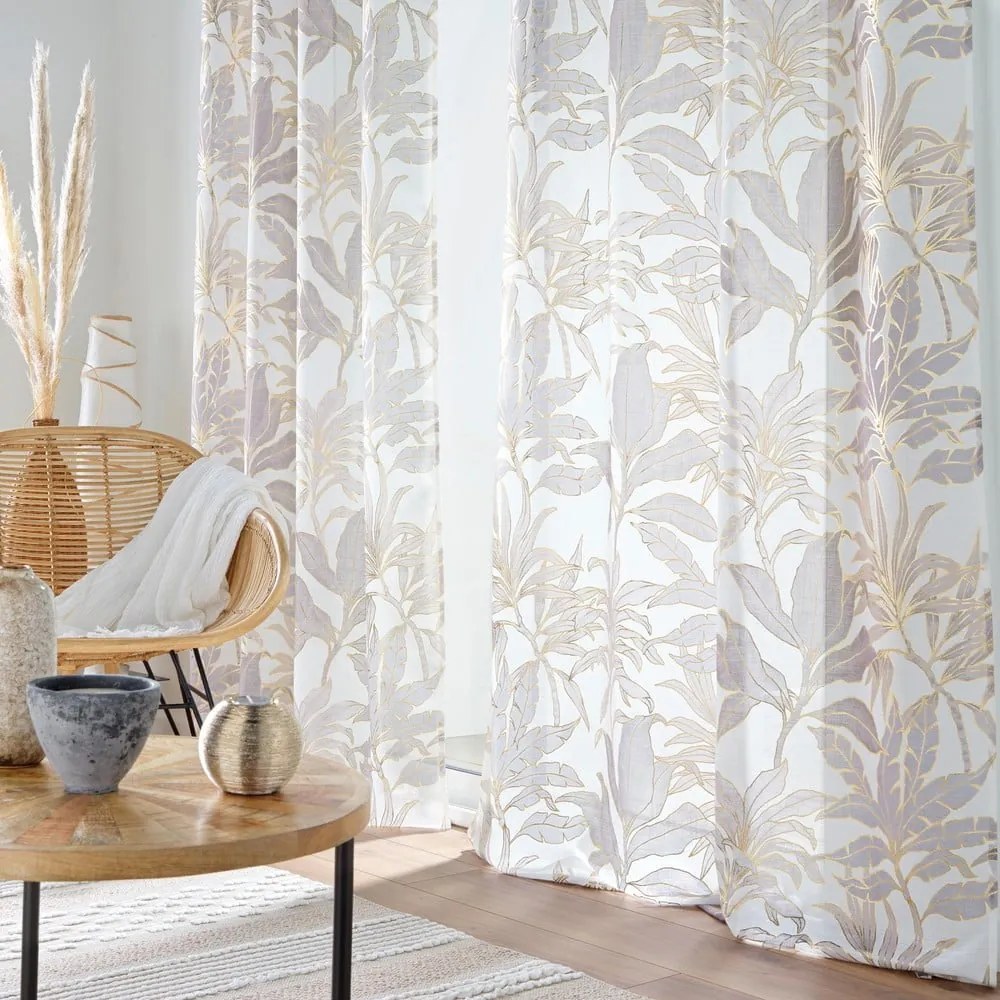 Záclona v béžovej a zlatej farbe 135x240 cm Vayana – douceur d'intérieur