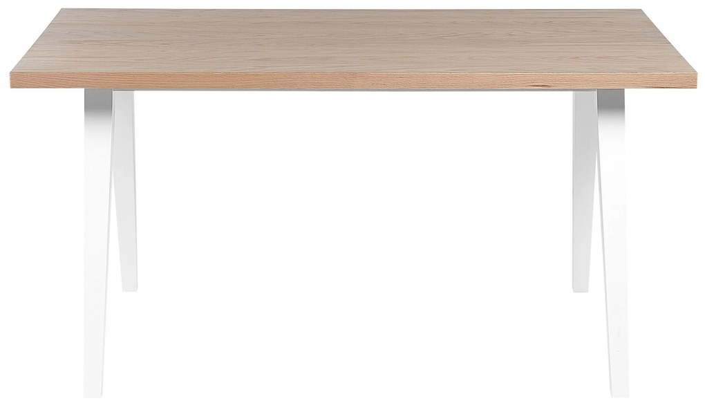 Jedálenský stôl 150 x 90 cm svetlé drevo/biela LENISTER Beliani