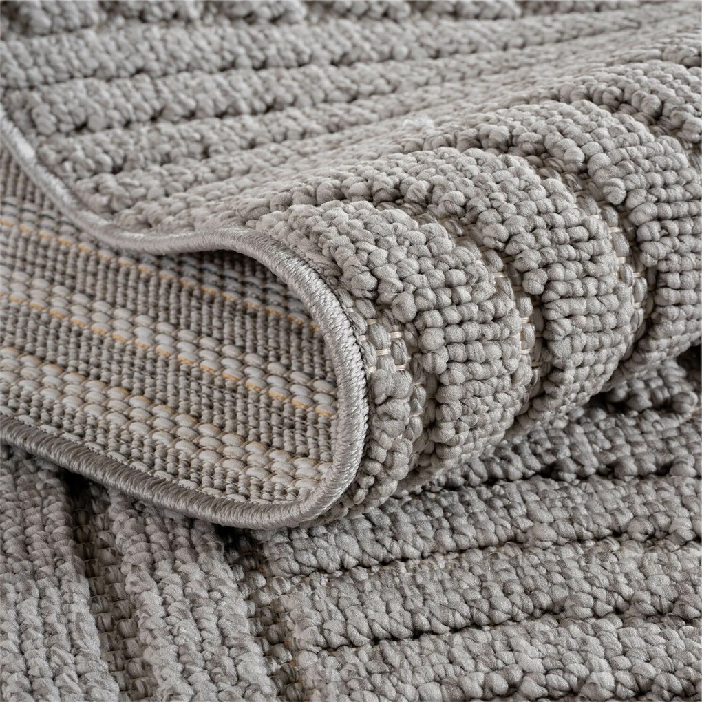 Kusový koberec Helix 2201 silver kruh, 200x200, šedá, chodba / predsieň, Ayyildiz