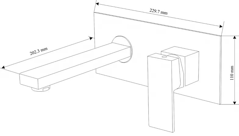 Mexen CUBE - Umývadlová batéria pod omietku, dvojotvorová, čierna, 73115-70