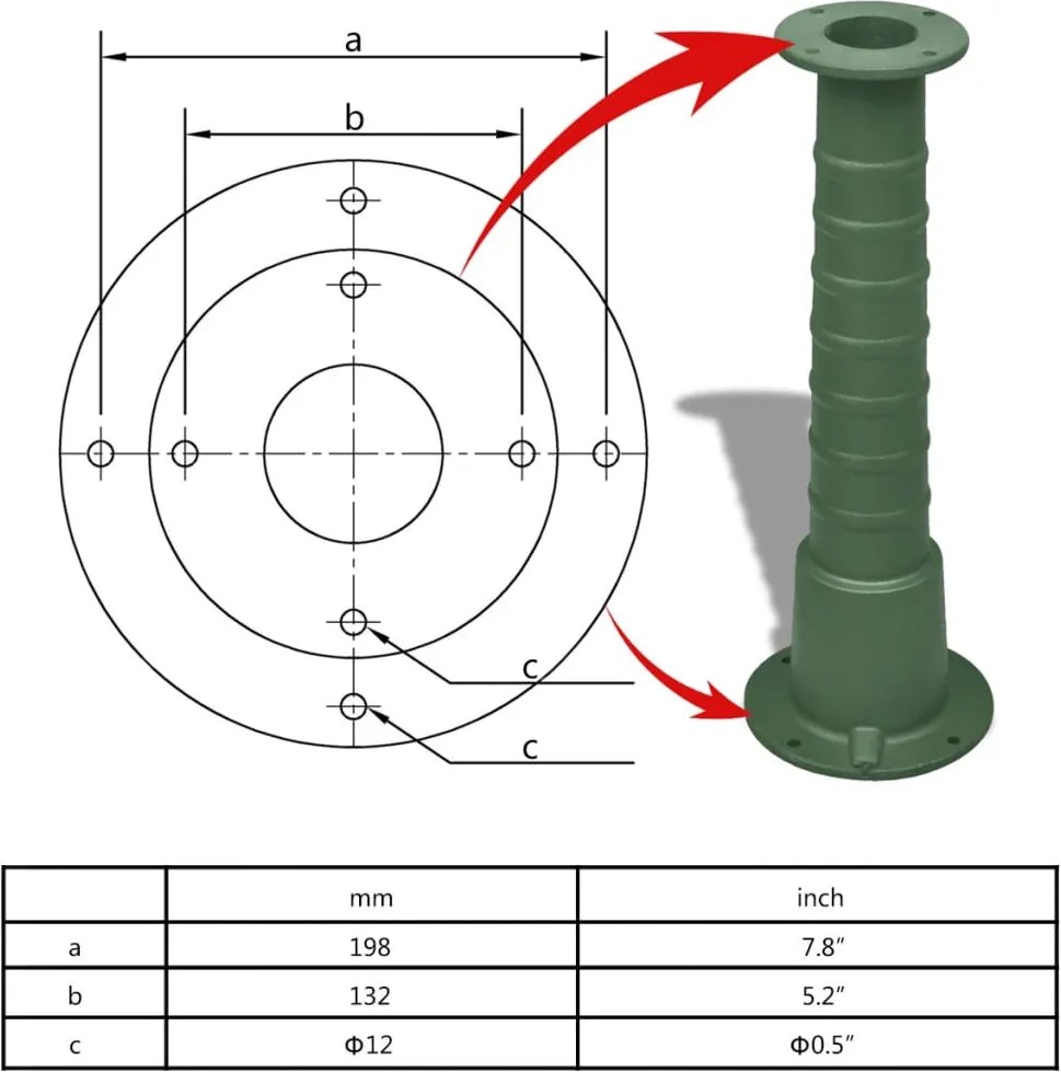 Stojan pre liatinové záhradné ručné vodné čerpadlo