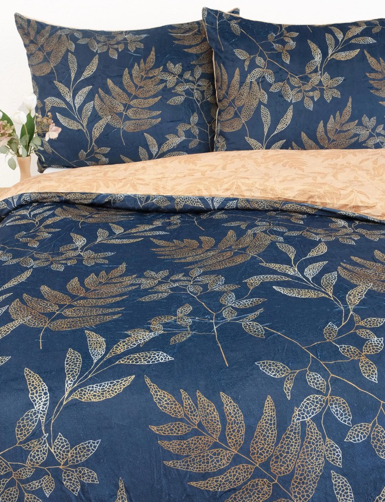 Predĺžené obliečky mikroplyš Digital – Gabriela tmavo modrá