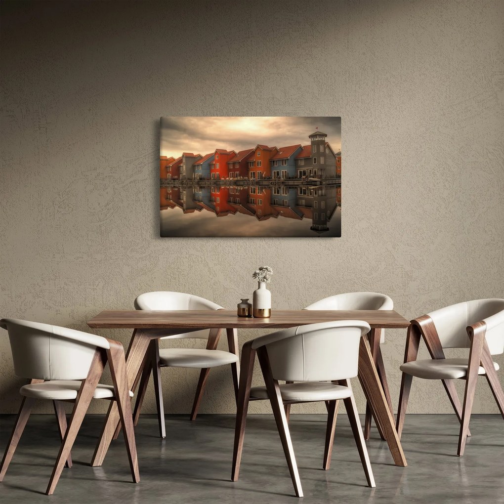 Obraz farebných domčekov (90x60 cm)