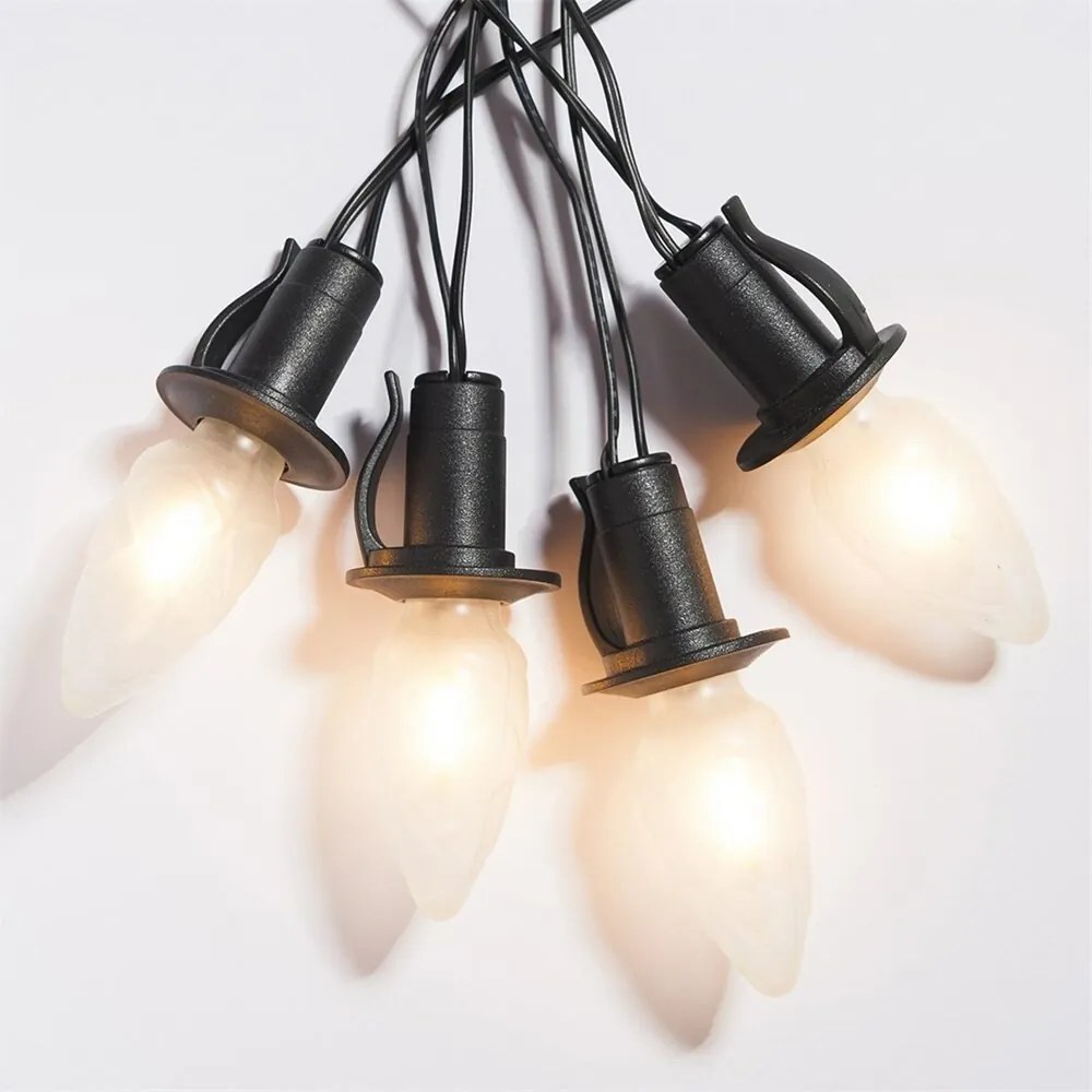 Svetelná reťaz Šiška, 20 LED žiaroviek Filament, čierny kábel, základná