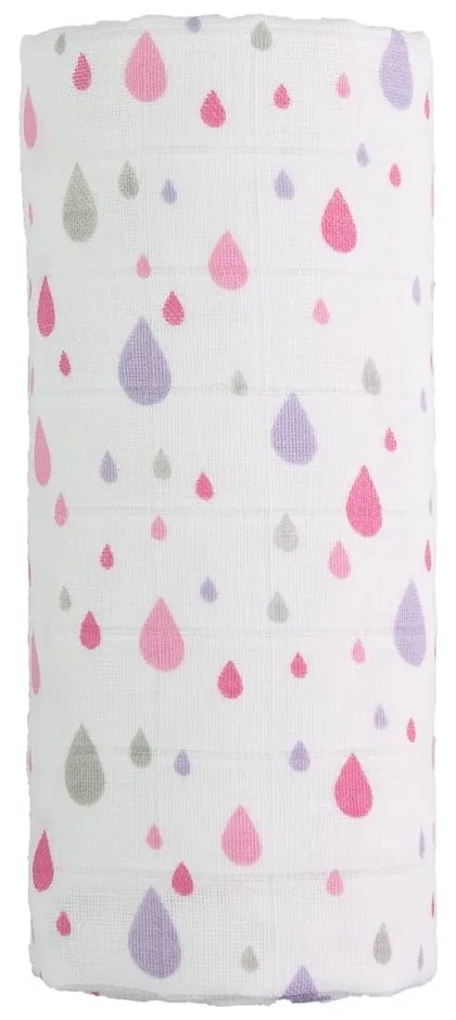 Bavlnená detská osuška T-TOMI Tetra Pink Drops, 120 x 120 cm