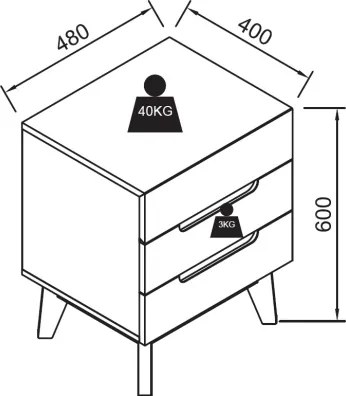 Nočný stolík SINIRA biely