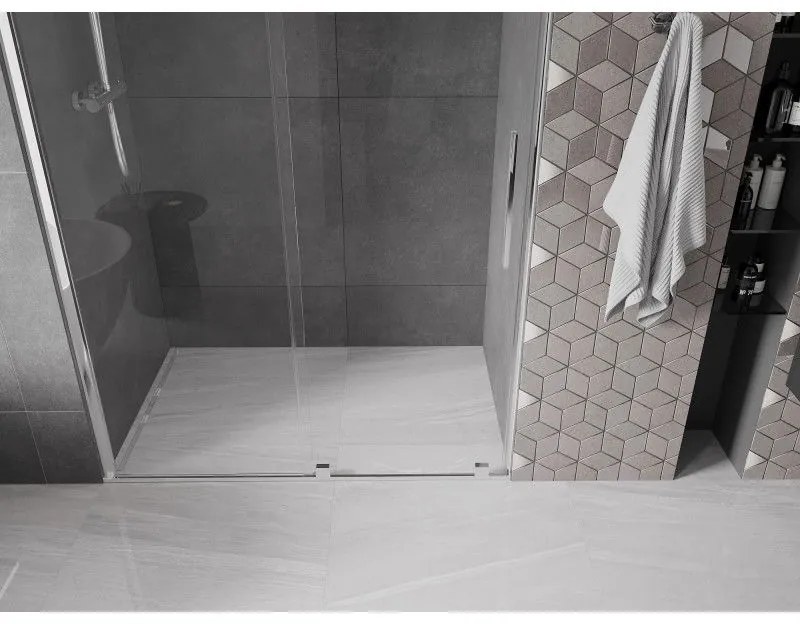 Mexen Velar, posuvné dvere do otvoru 130x200 cm, 8mm číre sklo, chrómový profil, 871-130-000-01-01