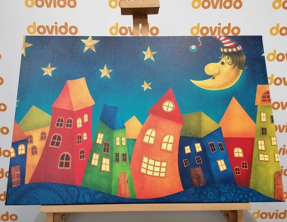 Obraz mesiačik nad mestom - 90x60