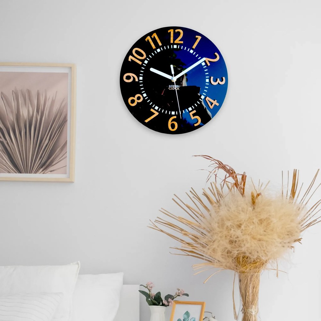 Nástenné hodiny Eros 28 cm čierne