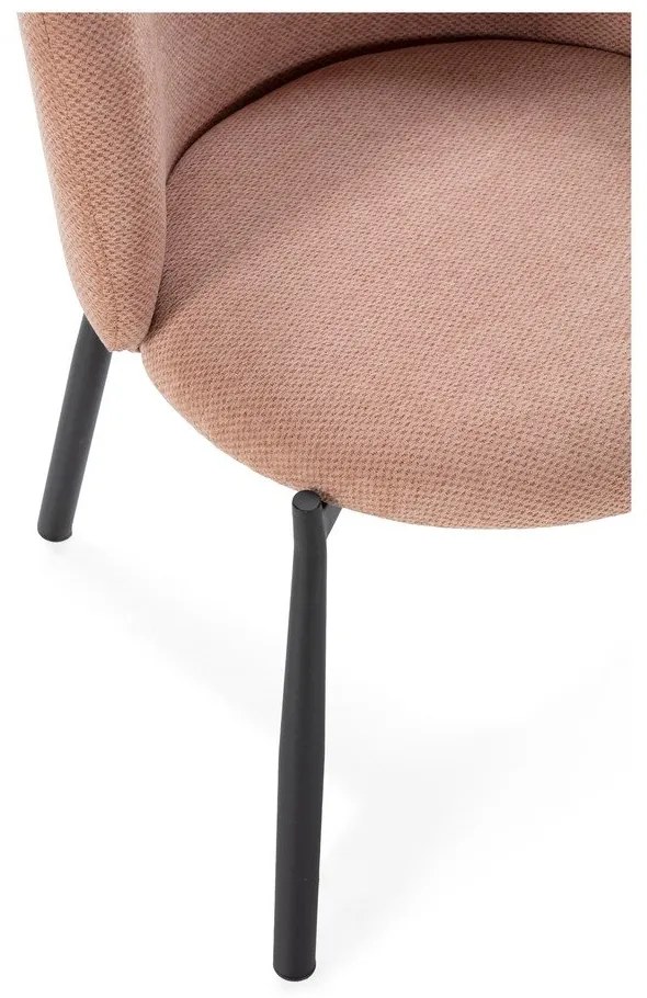 Broskyňové čalúnené jedálenské kreslá v súprave 2 ks Ginny – MOME