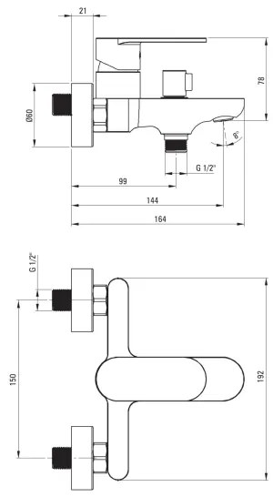 Deante BGA_N10M - vaňová batéria ALPINIA čierna