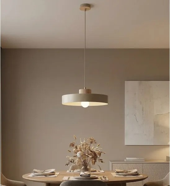 Závesný luster na lane KIVI 1xE27/15W/230V béžový
