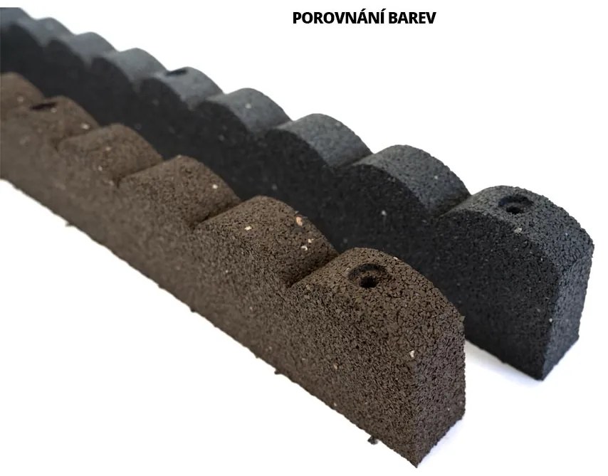 Záhradná obruba Scalloped sivá 120 cm, gumová (vrátane klincov) MHEU5000030