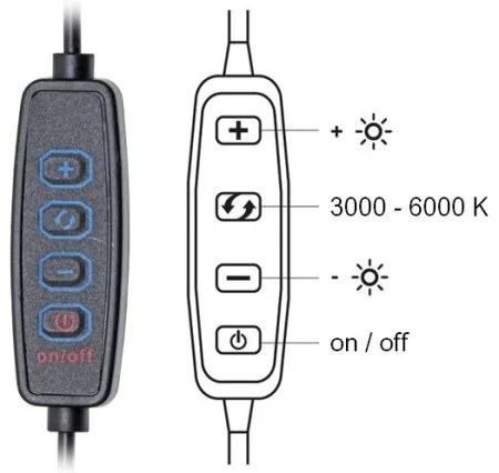 Ecolite LU13A-CR-LED Stmievateľná stolná lampa LIPA LED/10W/230V 3000-6000K čierna