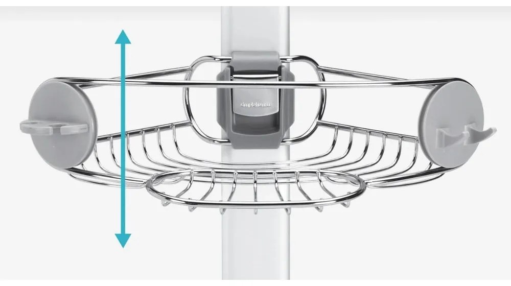 Sivá teleskopická kovová kúpeľňová polička - simplehuman