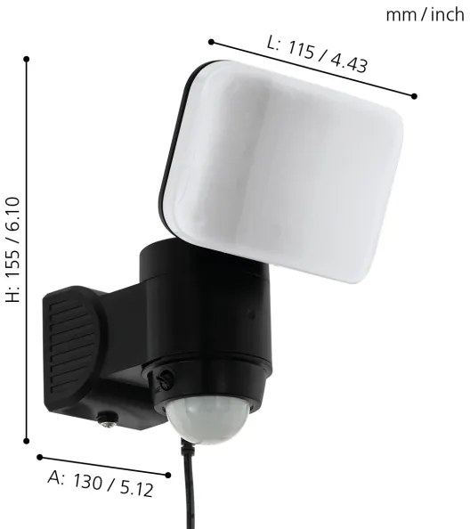 Eglo 98195 - LED Solárne nástenné svietidlo so senzorom CASABAS LED/3,7V IP44