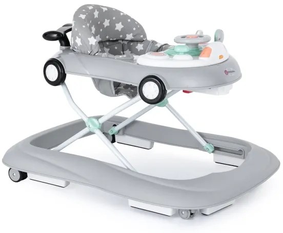 PETITE&MARS - Detské chodítko s melódiou CABRIO šedá