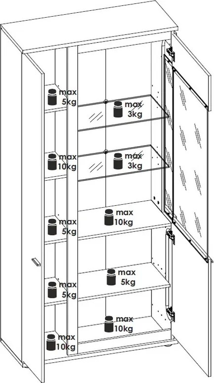 Vysoká vitrína Salinas