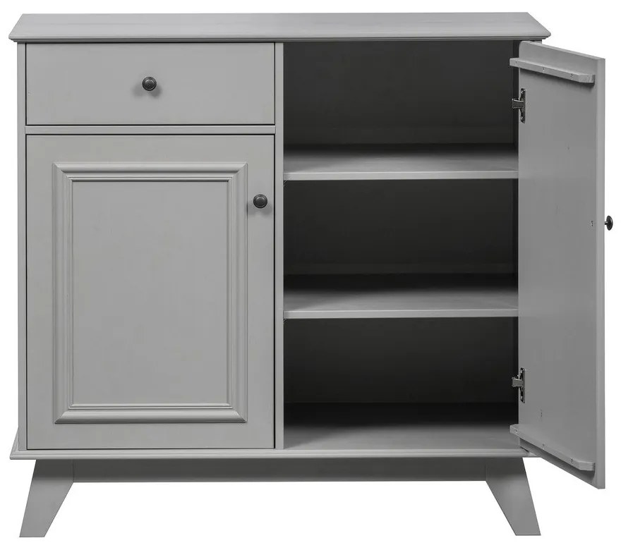 Svetlosivá nízka detská komoda z borovicového dreva 98x93 cm Lily – WOOOD