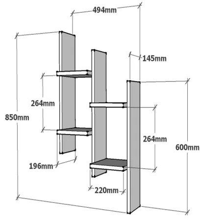 Nástenná polica SU 85x49 cm béžová/antracit