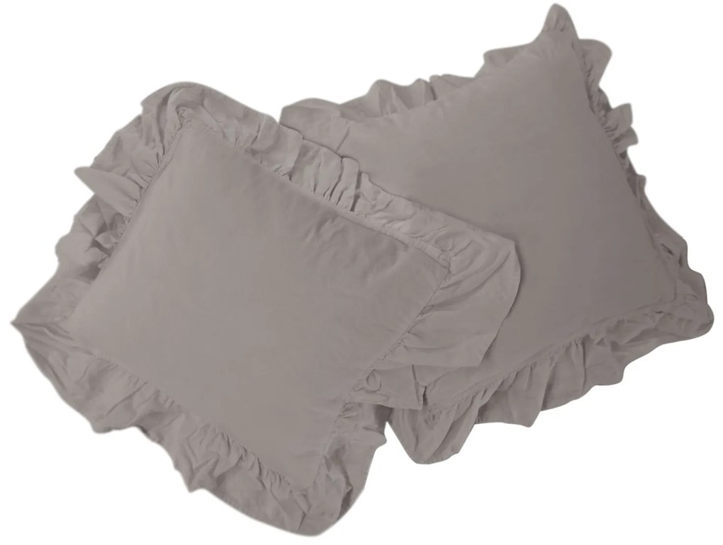 SADA DEKORAČNÝCH OBLIEČOK NA VANKÚŠ STONEWASHED 2 KS 40X40 CM SIVÁ