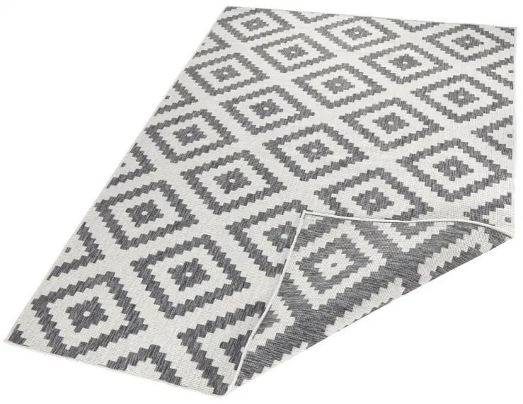 NORTHRUGS - Hanse Home koberce Kusový koberec Twin-Wendeteppiche 103132 grau creme – na von aj na doma - 80x150 cm