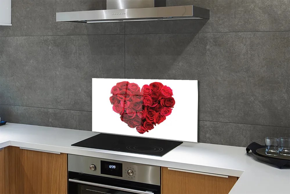 Nástenný panel  Srdce z ruží 100x50 cm