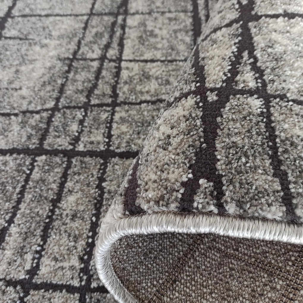 DY Sivý vzorovaný koberec Enigma 08 Rozmer: 80x150 cm