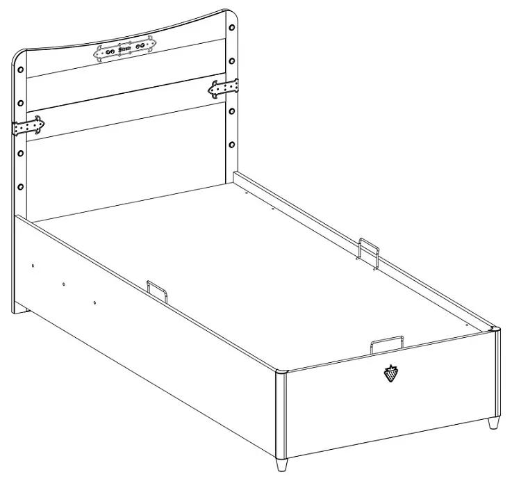 Detská posteľ Jack 90x190cm s úložným priestorom - dub lancelot