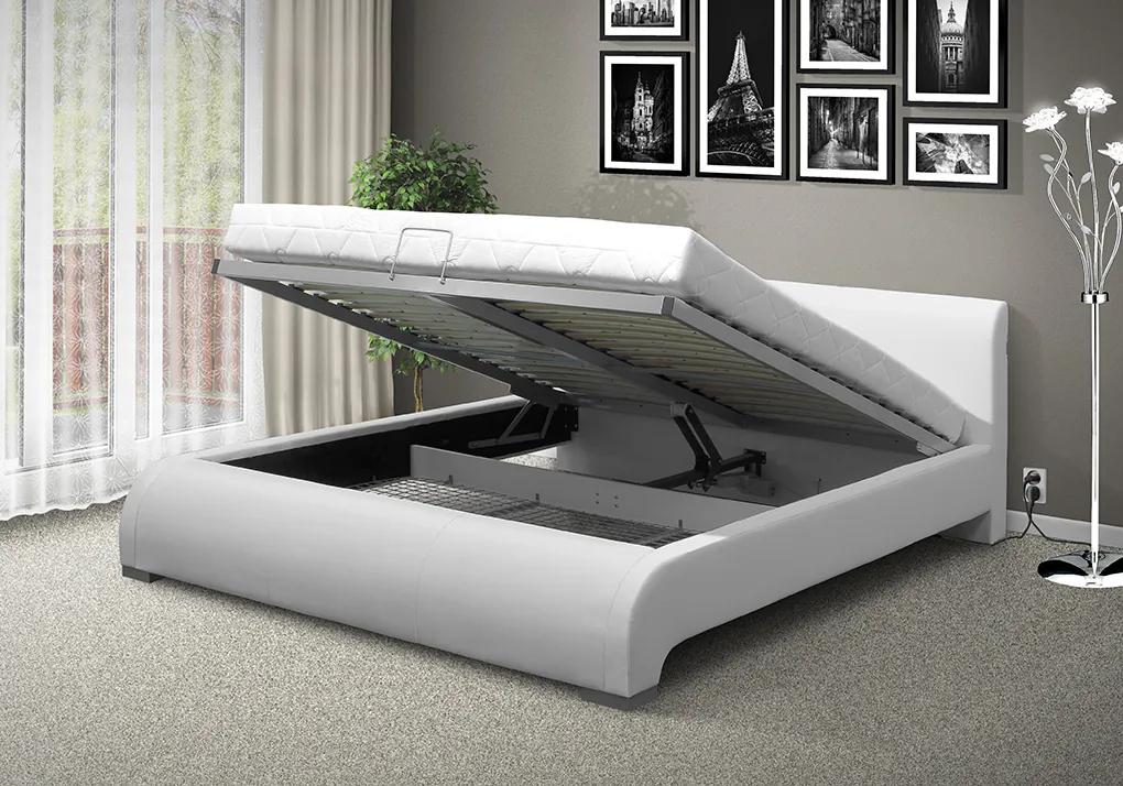 Nabytekmorava Luxusná posteľ SEINA NEW 200x120cm s MOT otváraním ÚP farba čalúnenia: eko koža čierna