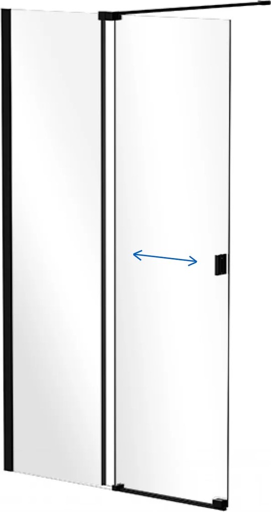 Besco Sprchovací kút Walk-In VAYO BLACK 90 (100, 110, 120, 130, 140), výška 200 cm - bez vaničky BESCO-Rozmery: šírka: 90