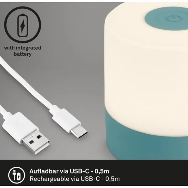 Briloner 7461010 - LED Stmievateľná nabíjacia stolná lampa LED/2W/5V IP44 modrá