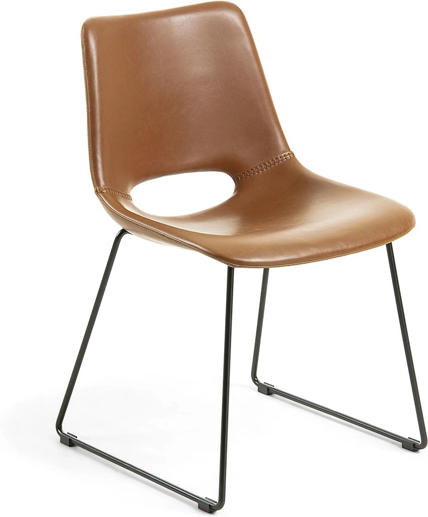 LA FORMA Hnedá stolička Ziggy 78 × 55 × 49 cm