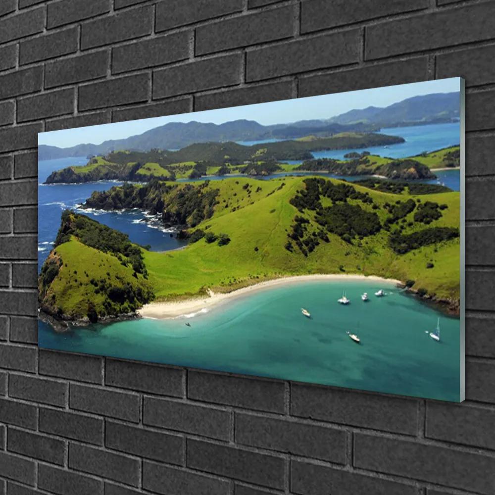 Obraz na skle More pláž les príroda 120x60 cm