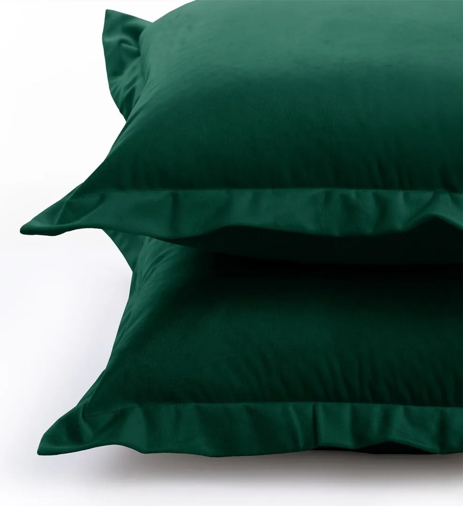 Obliečky na vankúše AmeliaHome Velvet Side tmavozelené