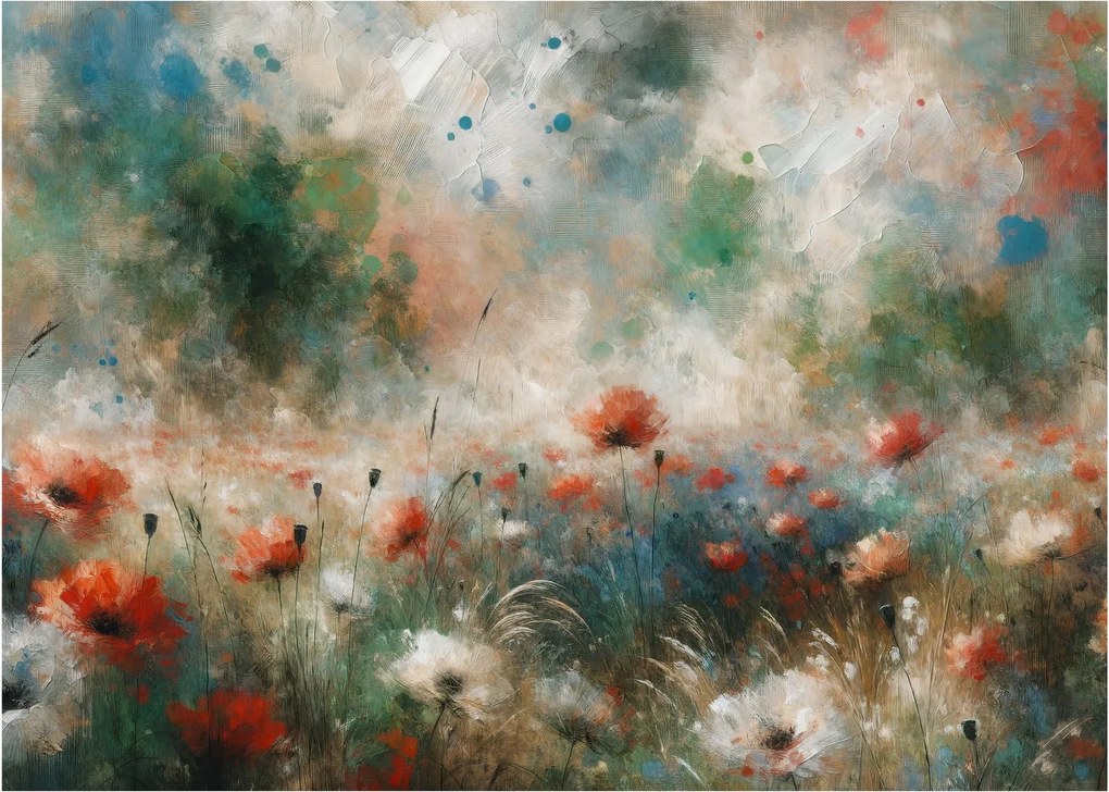 Obraz – Abstrakcia poľa s makmi (70x50 cm)