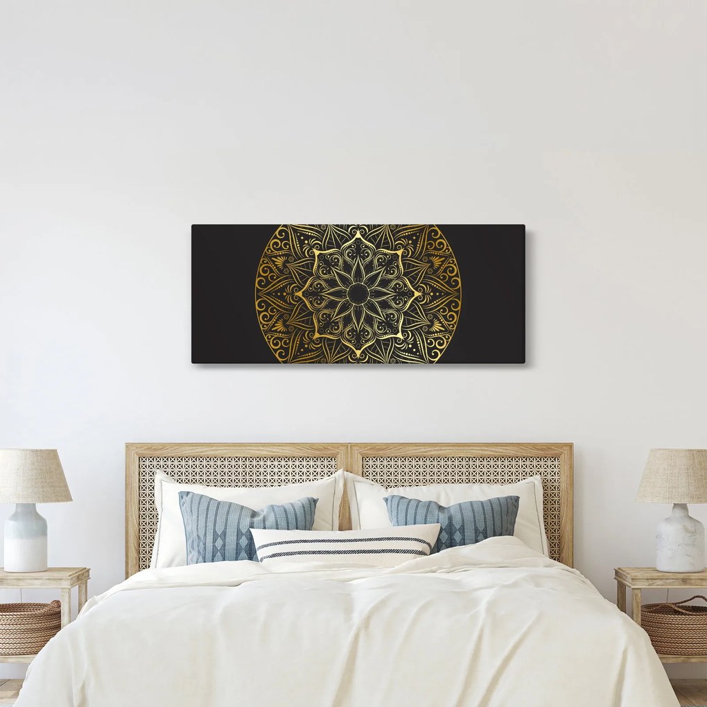 Obraz zlaté abstrakcie (120x50 cm)