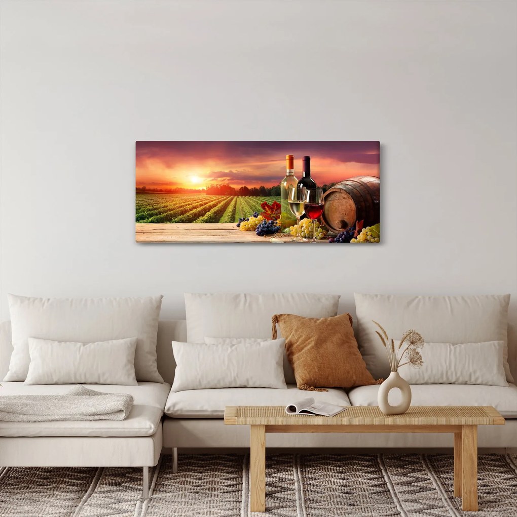 Obraz vinice s vínom (120x50 cm)