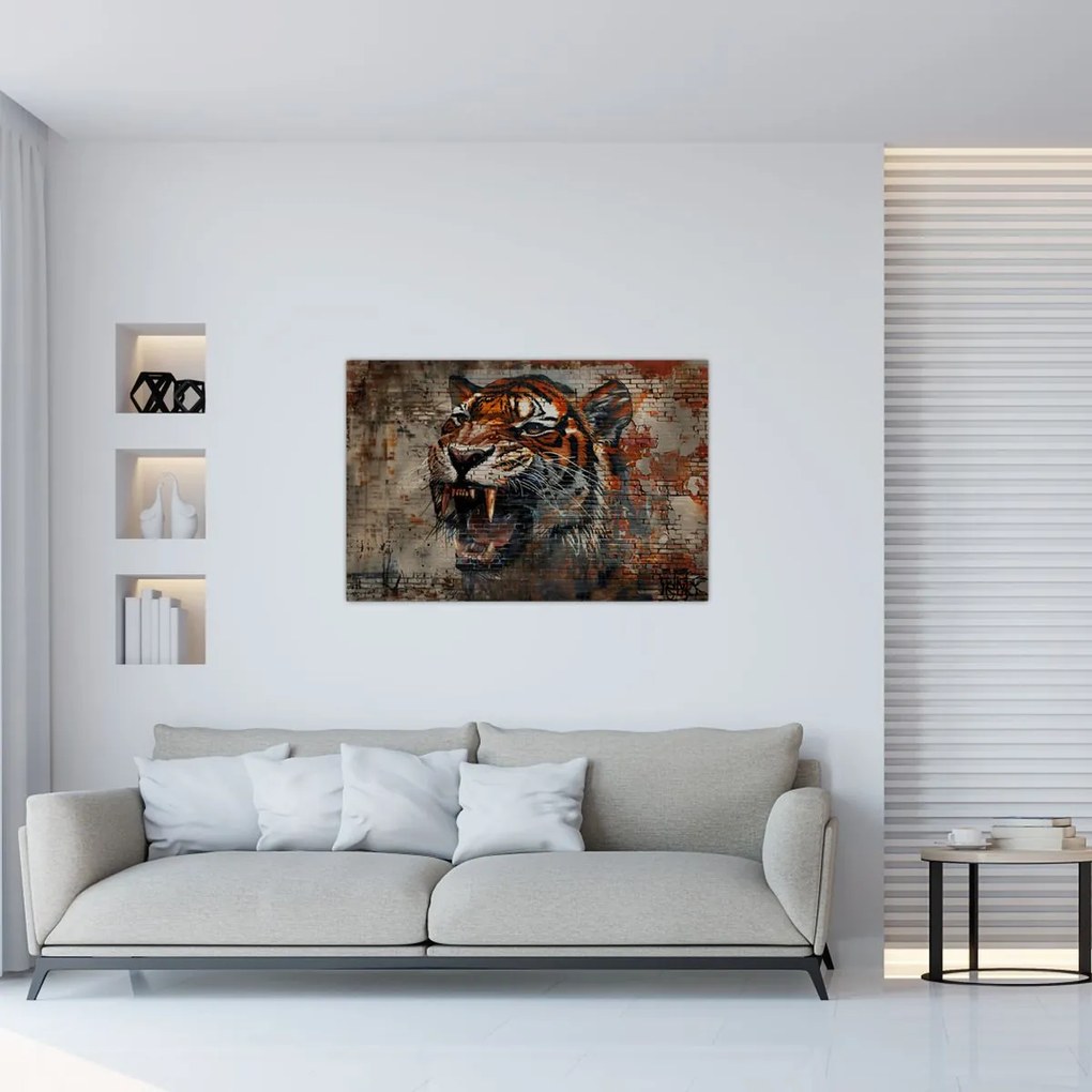 Obraz - Tiger z tehál (90x60 cm)