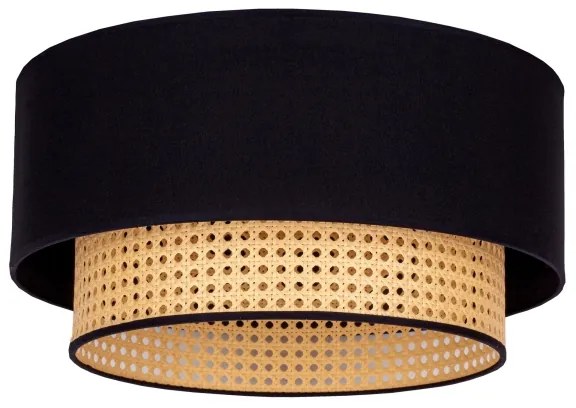 Duolla - Stropné svietidlo BOHO 1xE27/15W/230V pr. 45 cm čierna/ratan