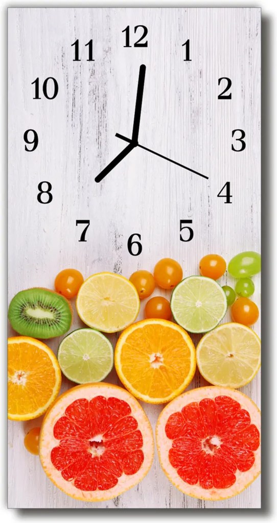 Nástenné hodiny vertikálne  Kuchyňa. farebné ovocie
