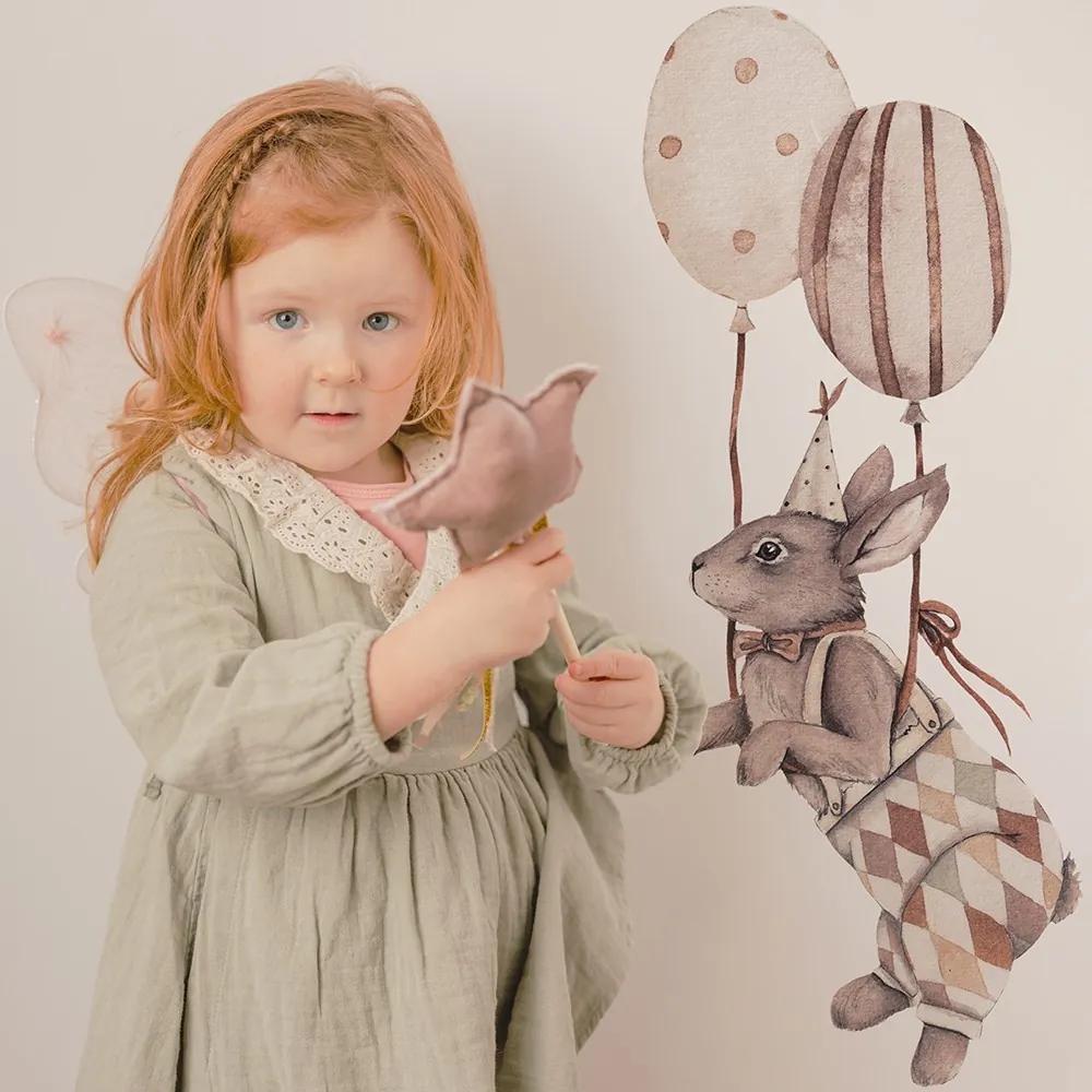Gario Detská nálepka na stenu Party animals - zajačik s balónmi