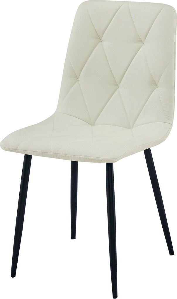 Krémová jedálenská stolička LIBRA s čiernymi nohami