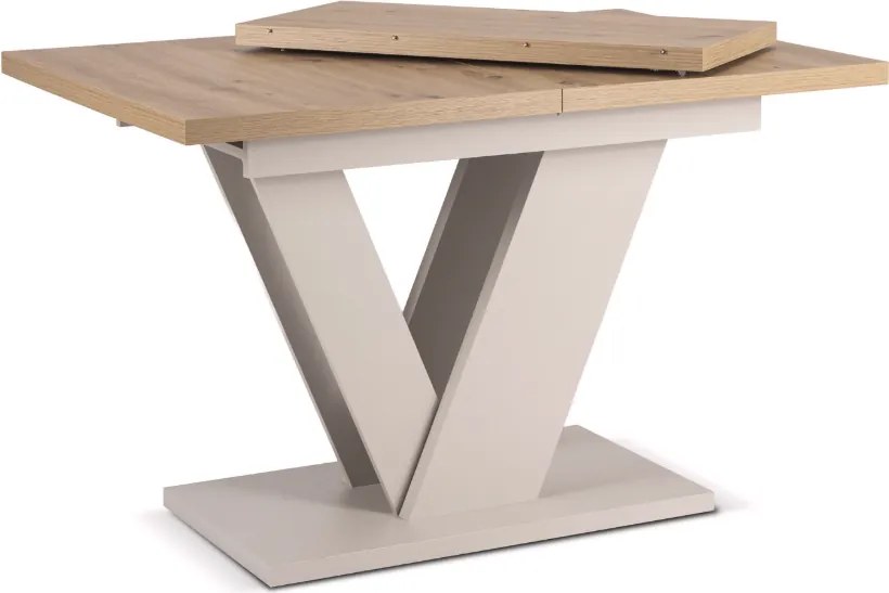 Rozkladací stôl CLARK 120-160 cm, dub Artisan/kašmír