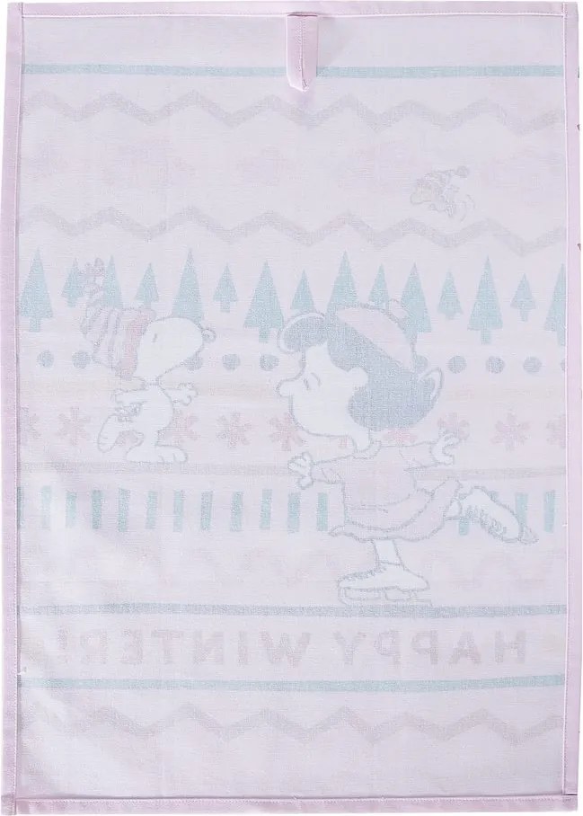 PEANUTS Utierka "Happy Winter" - sv. ružová