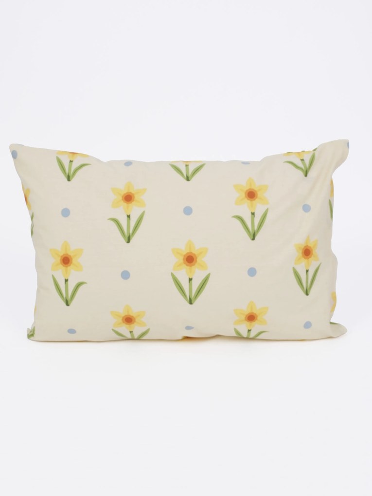 Bavlnená obliečka na vankúš Renforcé 40 × 60 cm - Narcis bieložlté