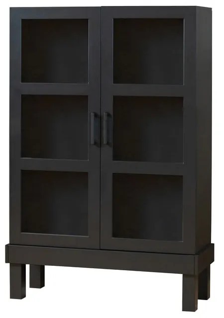 Čierna vitrína z borovicového dreva 107x160 cm Bonk – Basiclabel
