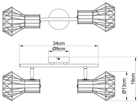Globo 54017-2 - Bodové svietidlo PRISKA 2xE27/40W/230V