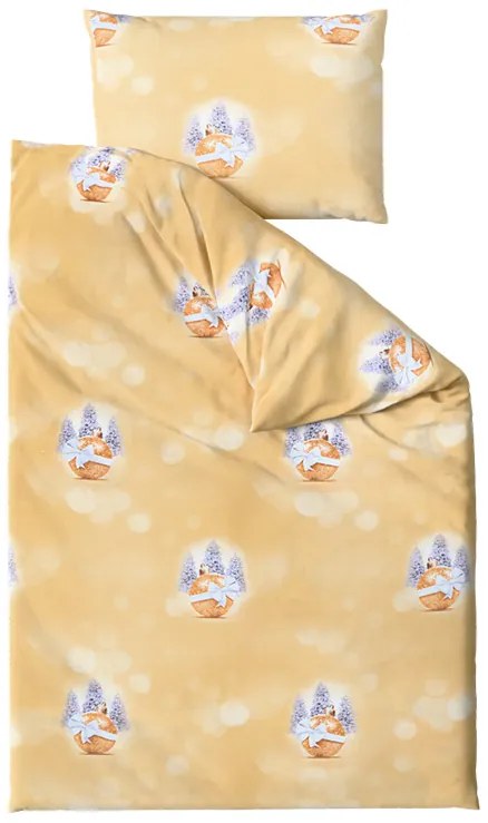 Obliečky z mikrovlákna STROMČEKY A OZDOBA žlté Rozmer obliečky: 2 ks 70 x 90 cm | 200 x 220 cm